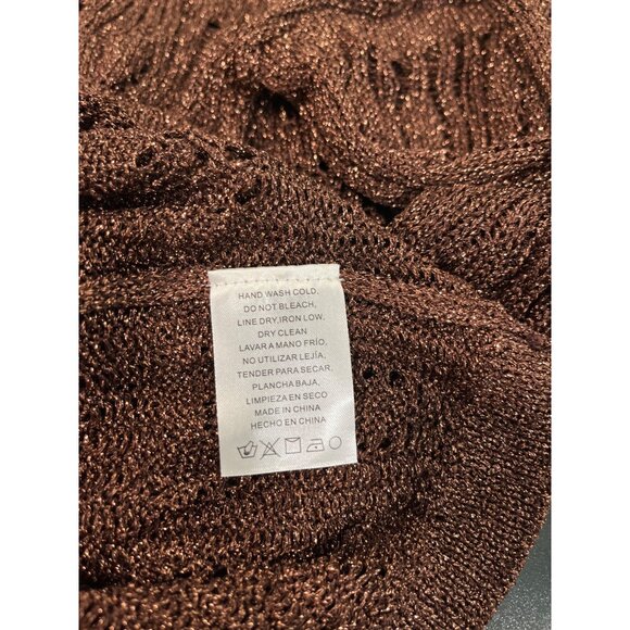Emory Park Womens Metallic Bronze Crochet Sweater Size Small NWT - Picture 3 of 9